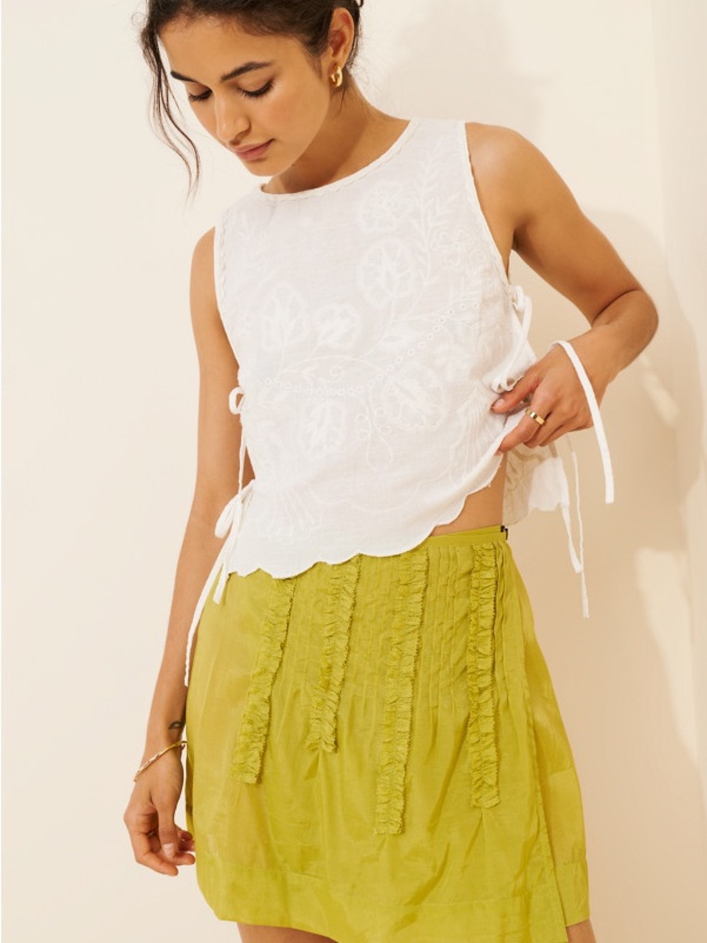 Faded Gardens Tank in White